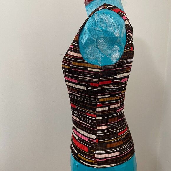 Giorgio Fiorlini Boho Stretch Fitted Sleeveless V-neck Womens Top Size M - Picture 5 of 5